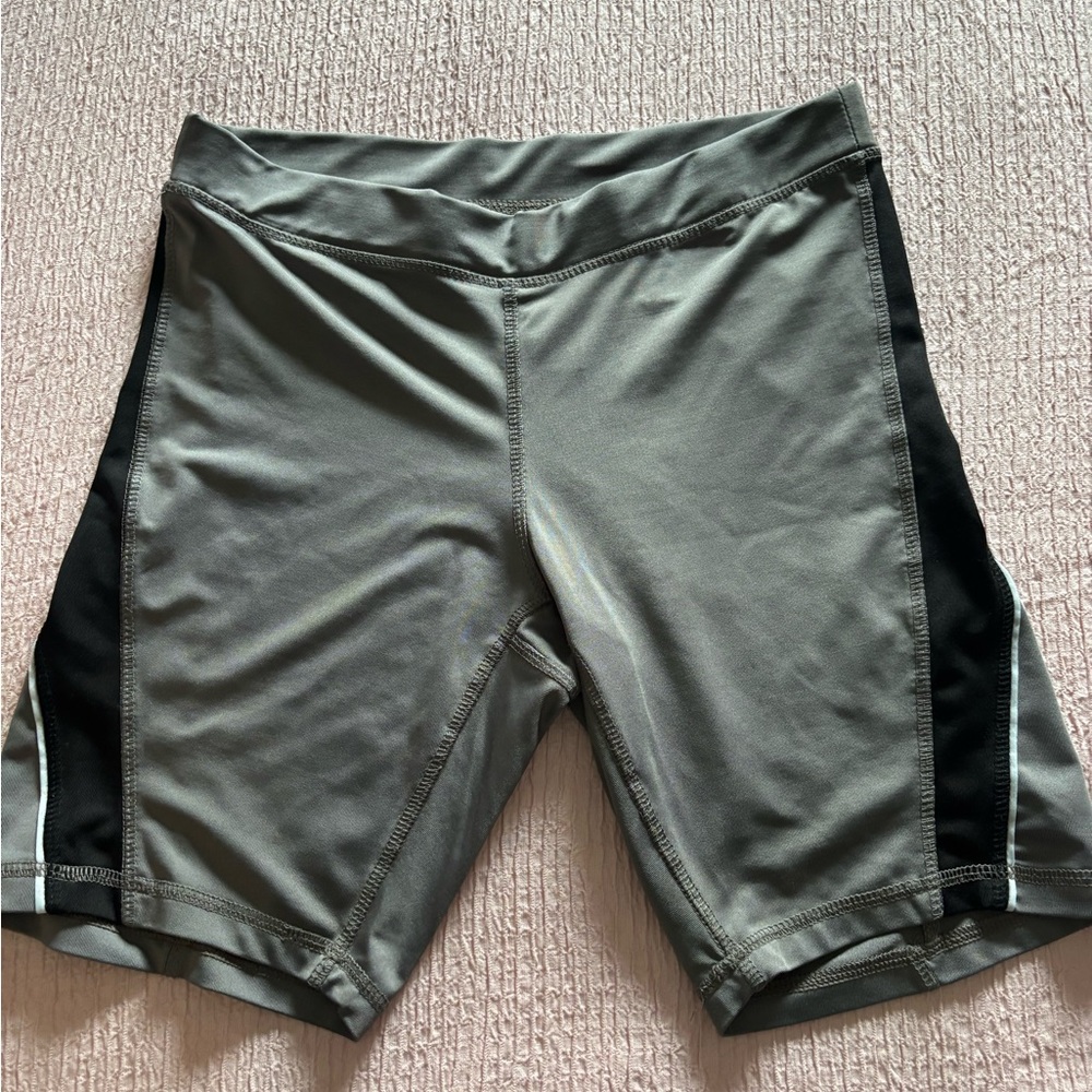 Women's Gray and Black Athletic Shorts